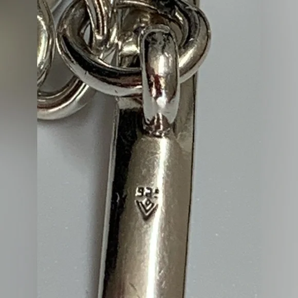 Silpada RARE VHTF Sterling Silver INTERLOCKING DISC Toggle Closure Bracelet 8.5”